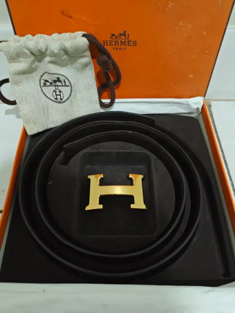 Hermes Reversible black/brown belt original authentic sz 85 rtil 18jt