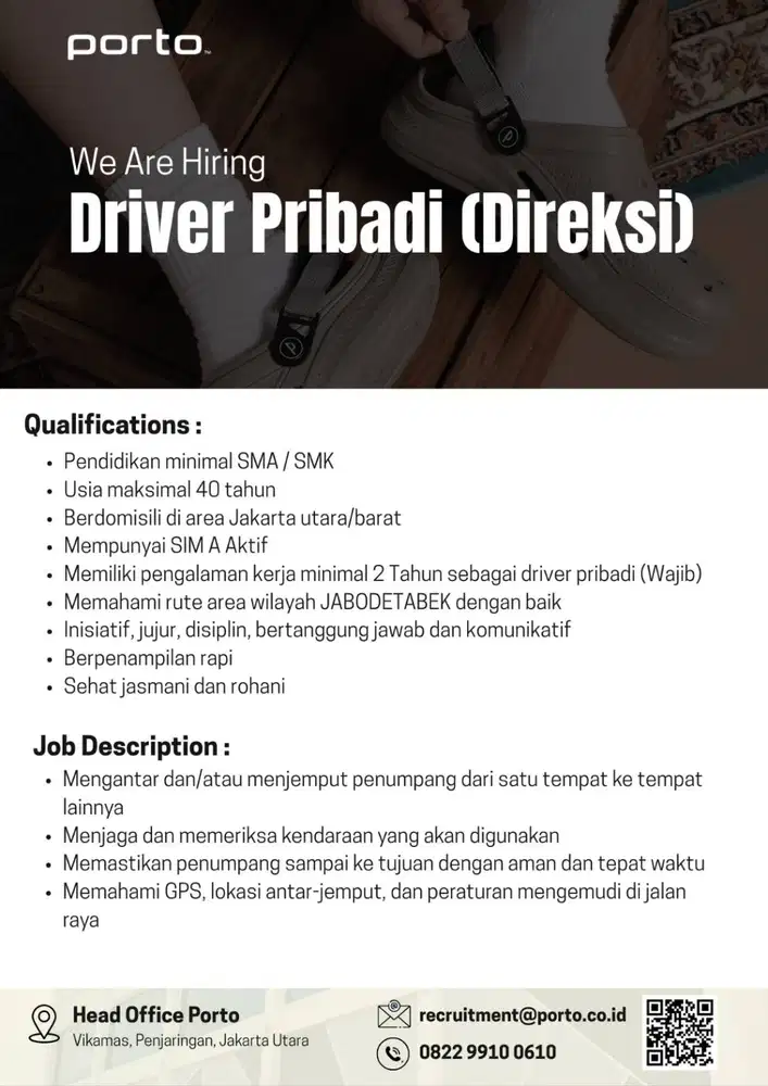 URGENTLY HIRING DRIVER DIREKSI