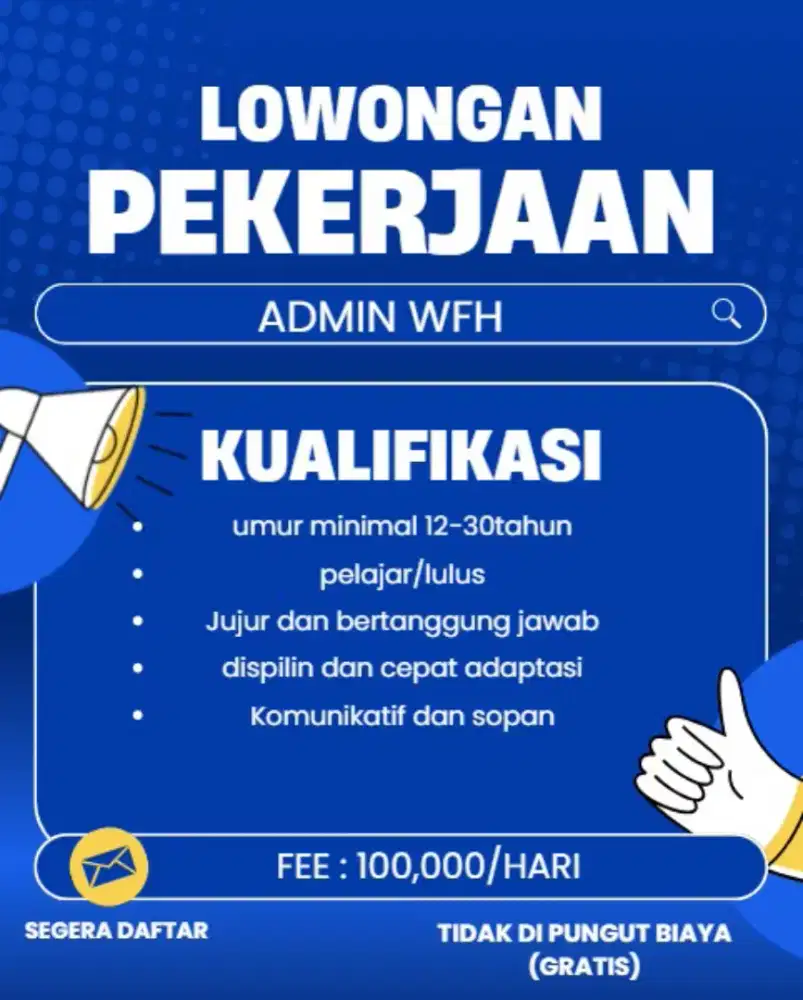Untuk kerja mingguan jadi admin