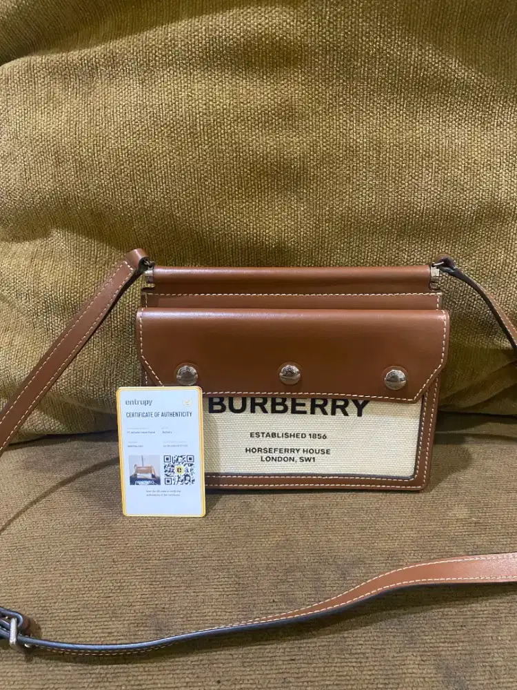 Tas burberry horseferry print title logo mini entrupy original net