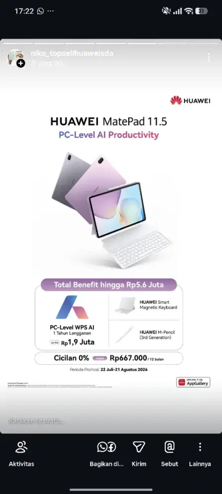 Pre-Order Huawei Matepad 11.5 Versi 2026‼️