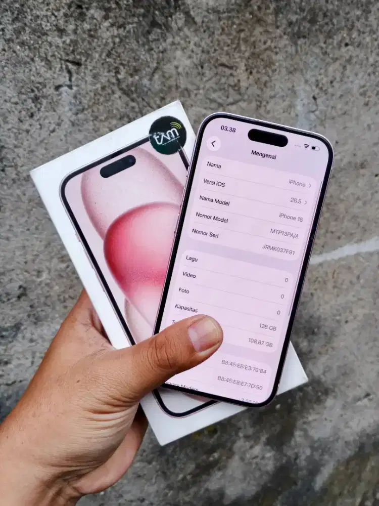 Iphone 15 ibox. BH 100% baru sebulan. Garansi ON. Mulus