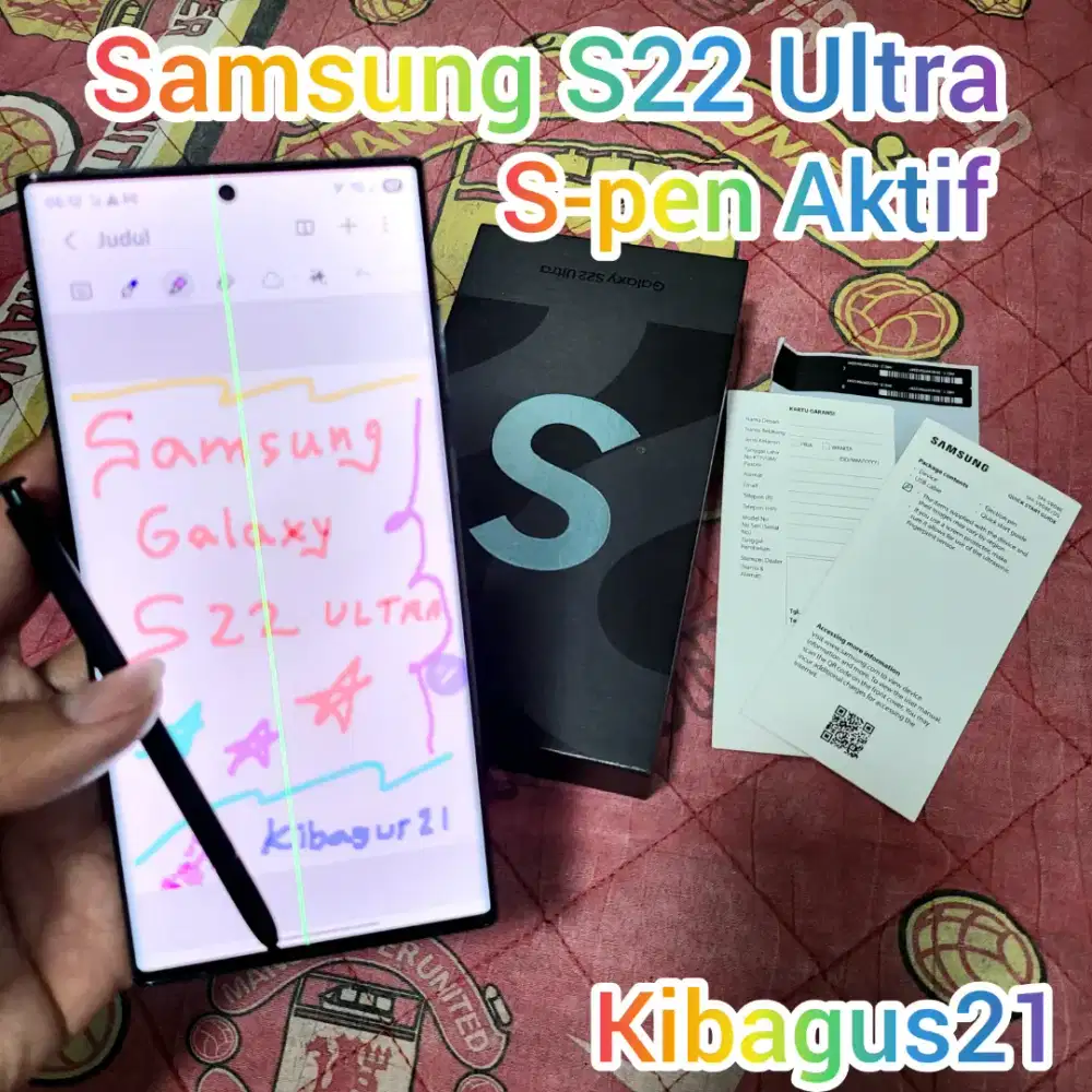 Samsung Galaxy S22 Ultra Fullset ORI SEIN Minus LCD garis