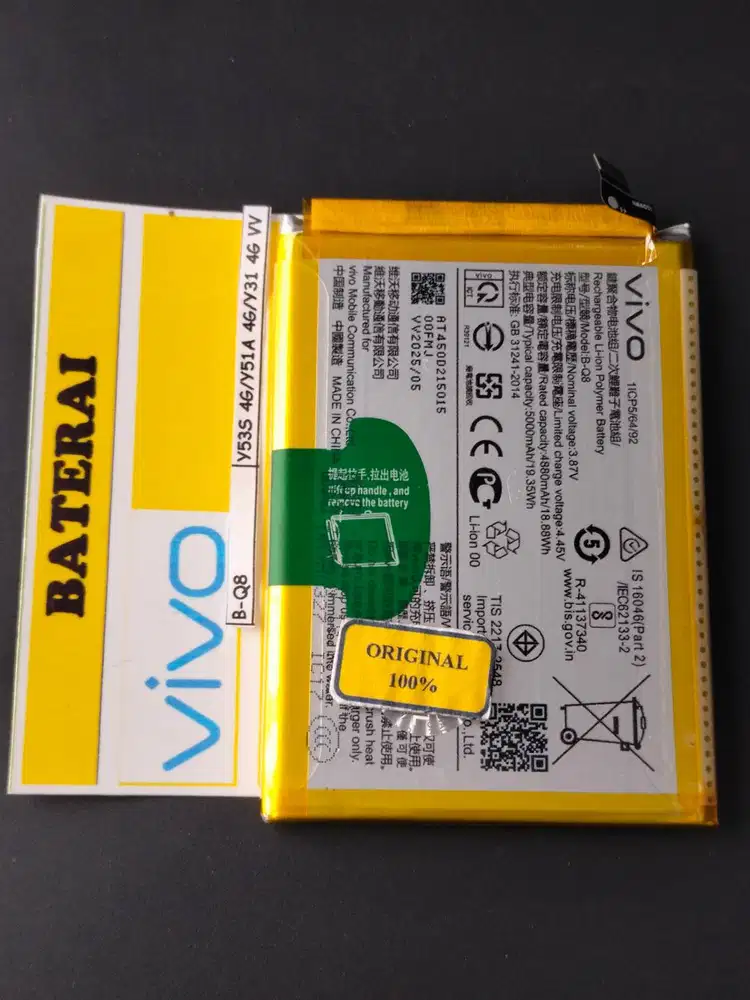 Baterai VIVO B-Q8 Baterai VIVO Y53S 4G /Baterai VIVO Y31 4G / Y41A ORI