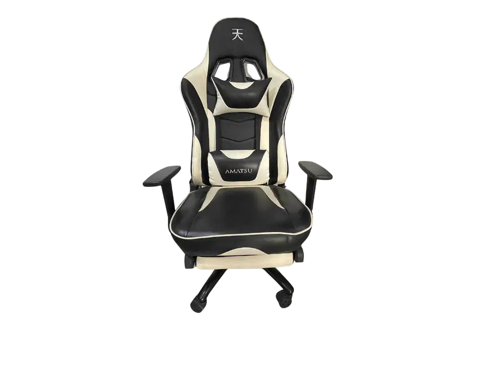 Gaming Chair AMATSU Hitam Putih | Kursi Kerja Ergonomis