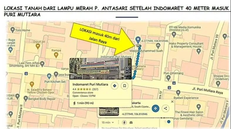 JUAL TANAH MURAH DI CIPETE SELATAN - CILANDAK