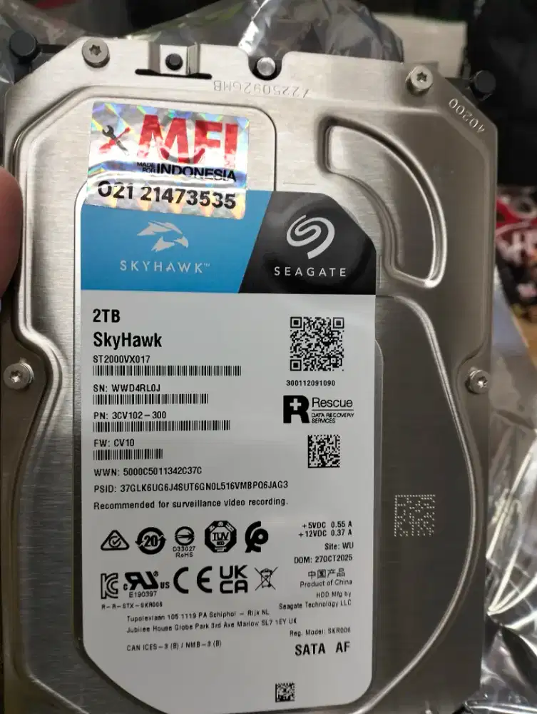 Hardisk skyhawk 2TB Seagate resmi