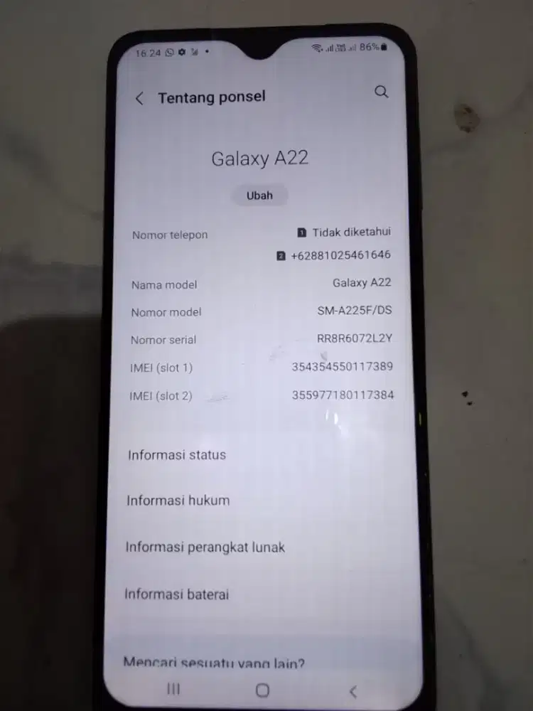 Jual ceoat hp samsung A22 ram 6/128