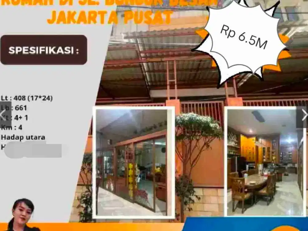 Jual Cepat Rumah Di Jl. Bungur Besar Jakarta Pusat