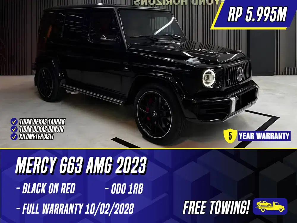 Mercedes Benz G63 AMG 2023 NIK 2022 Black on Red Hitam Mercy G 63