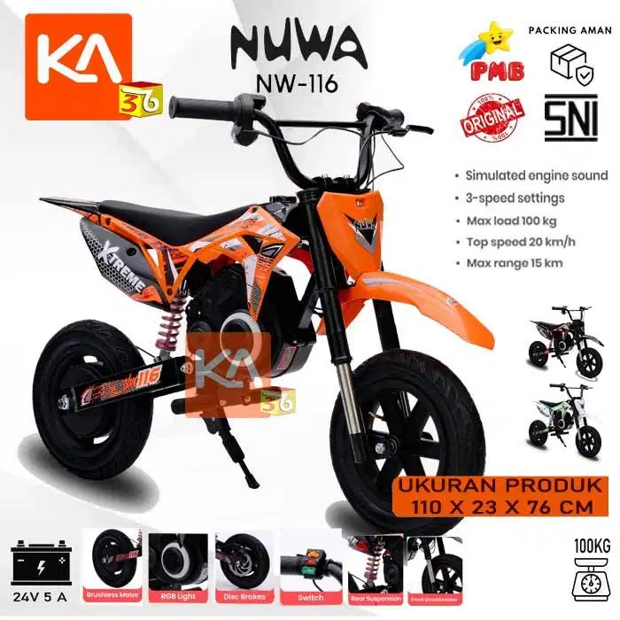 Mini Trail Anak Listrik PMB NUWA NW 116 Beban Bisa 100 KG