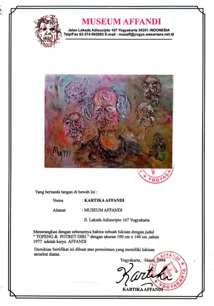 Dijual lukisan Affandy