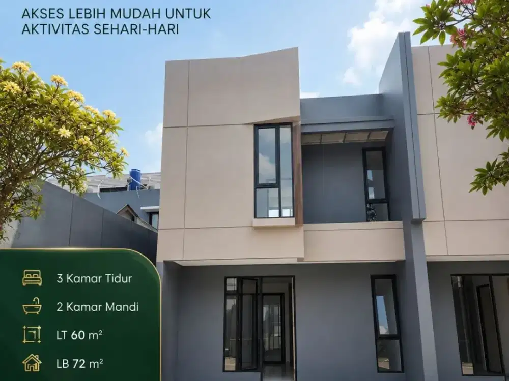 RUMAH 2 LANTAI NEMPEL BINTARO DAN 5 MENIT STASIUN SUDIMARA