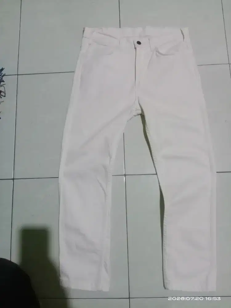 Celana jeans Pria Original Levis 510 Slim Bright White