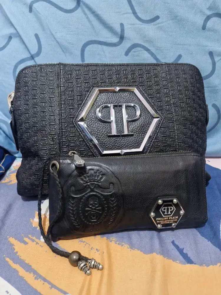 Preloved dompet panjang dan clutch philipp plein limited edition