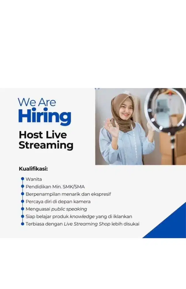 Host live streaming tik tok produk fashion pria
