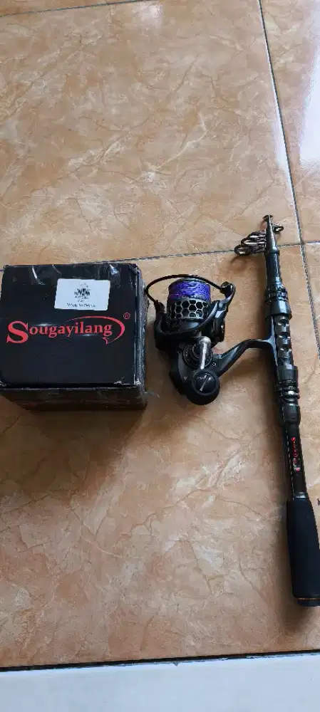 Satu set Joran Sougayilang Telescopic+ Reel XY 3000