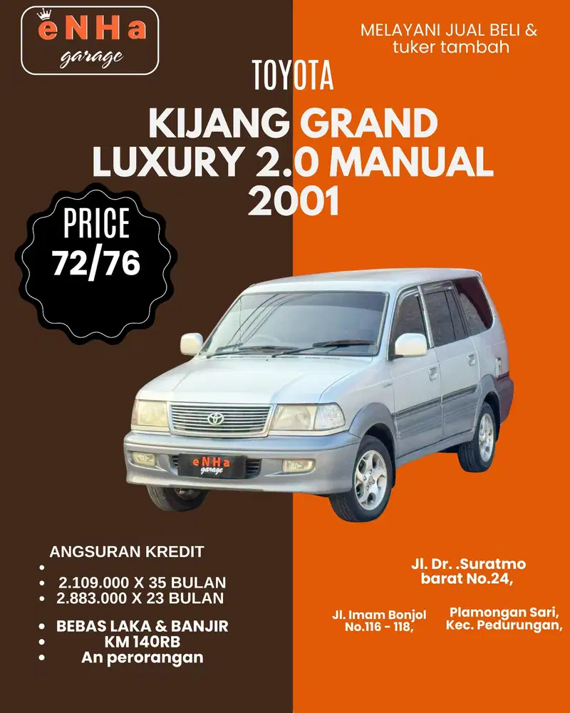 Toyota Kijang Grand luxury 2.0 manual 2001 istimewa...