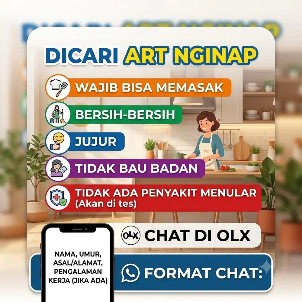 DICARI ART NGINAP - TINGGAL DI GREEN LAKE TANGERANG