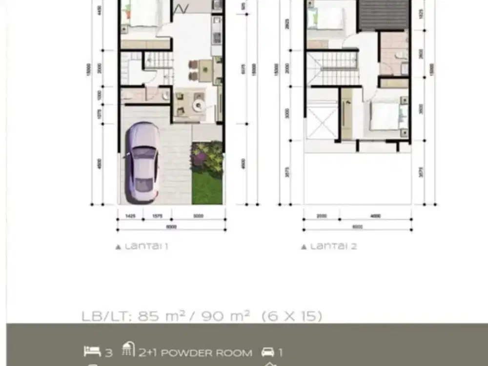 Disewakan Rumah di Citra Garden Serpong, Cluster Aeris Tipe Linnea, LT. 6X15 M2, Harga : 63,8 Jt/Thn
