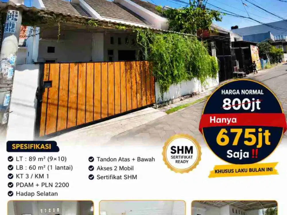 Rumah Murah Baru Renov di Gunung anyar Tambak