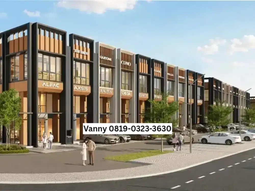 STROZZI COMMERCIAL SUMMARECON SERPONG RUKO 3 LANTAI HADAP JALAN UTAMA, SEBELAH MALL BARU THE HOOD HARGA MULAI 4 M-an