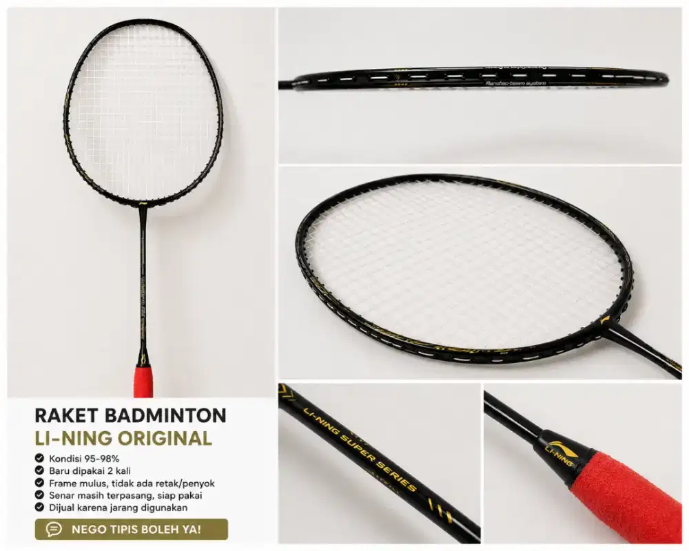 Raket Badminton Li-Ning Original - Baru Pakai 2x - Mulus