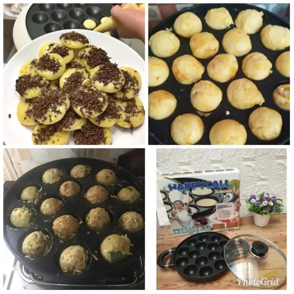 Cetakan kue takoyaki tutup kaca