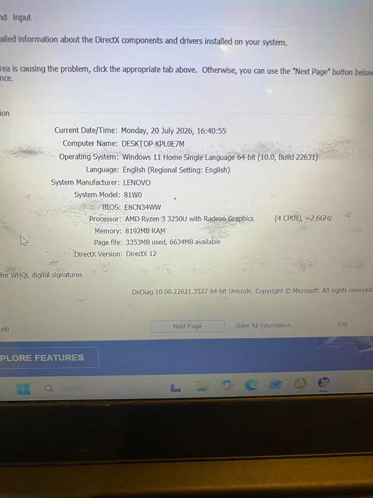 Di jual Laptop Lenovo Ideapad slim 3