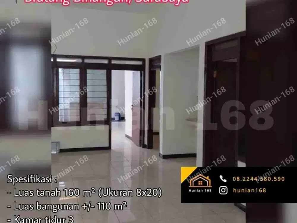 Jual Sewa Rumah Ruko Jalan Raya Bratang Binangun Barata Manyar Ngagel jaya Krukah Selatan Surabaya Timur