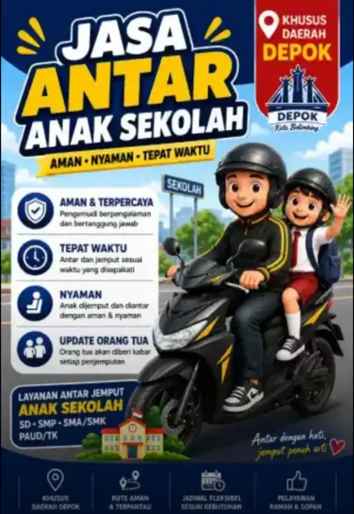Jasa antar jemput anak sekolah & kerja dll