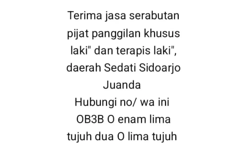Serabutan dan pijat