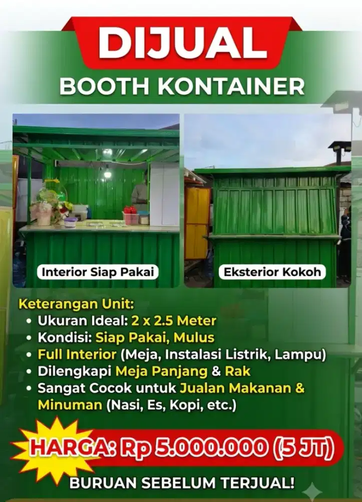 Booth Kontainer siap pakai