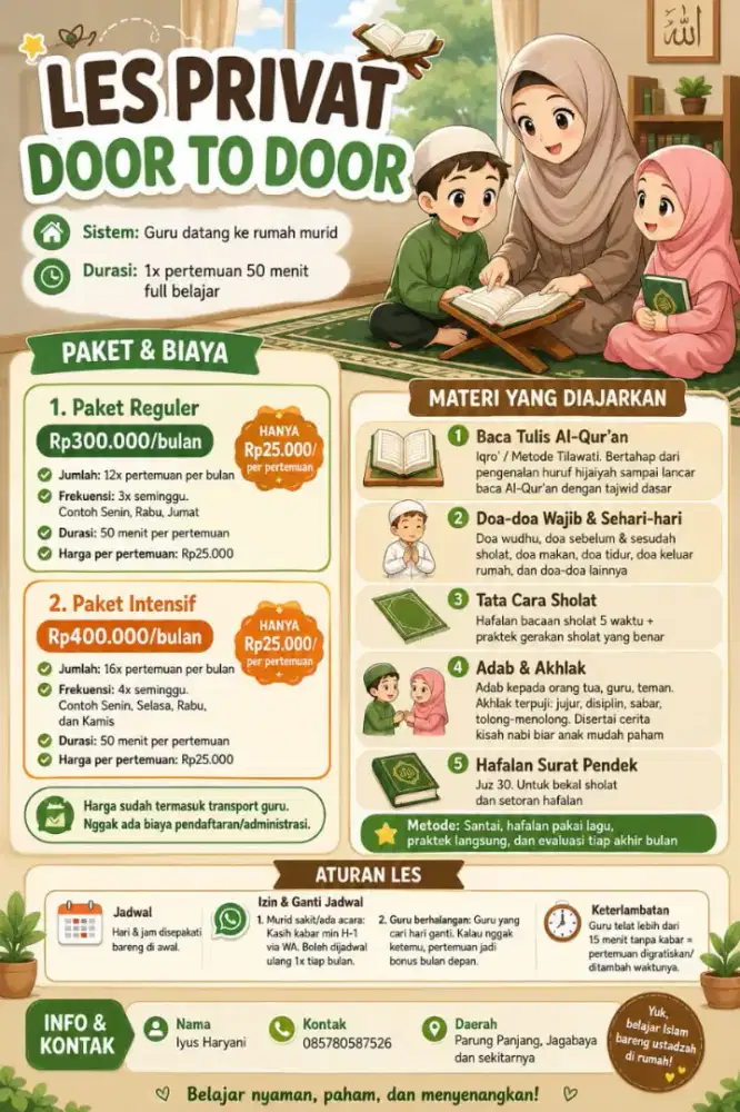 privat mengaji door to door