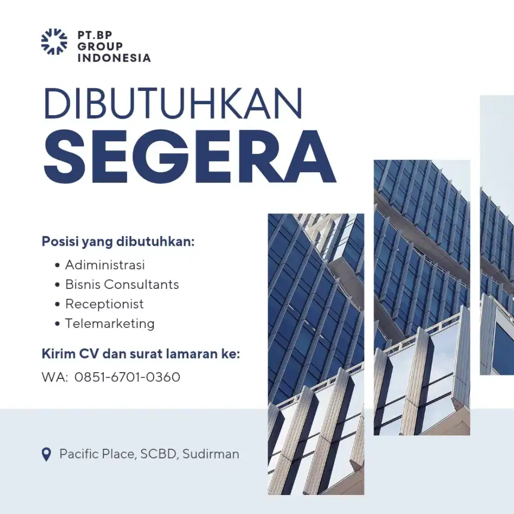Dibutuhkan karyawan Baru