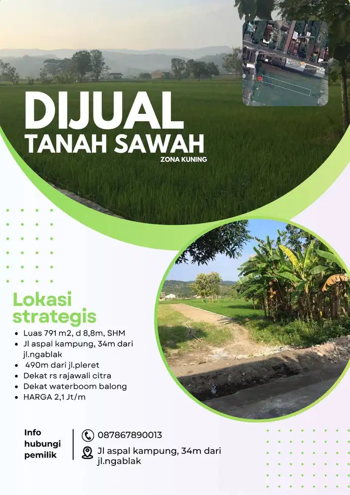 BANTUL YOGYAKARTA DIJUAL TANAH SAWAH