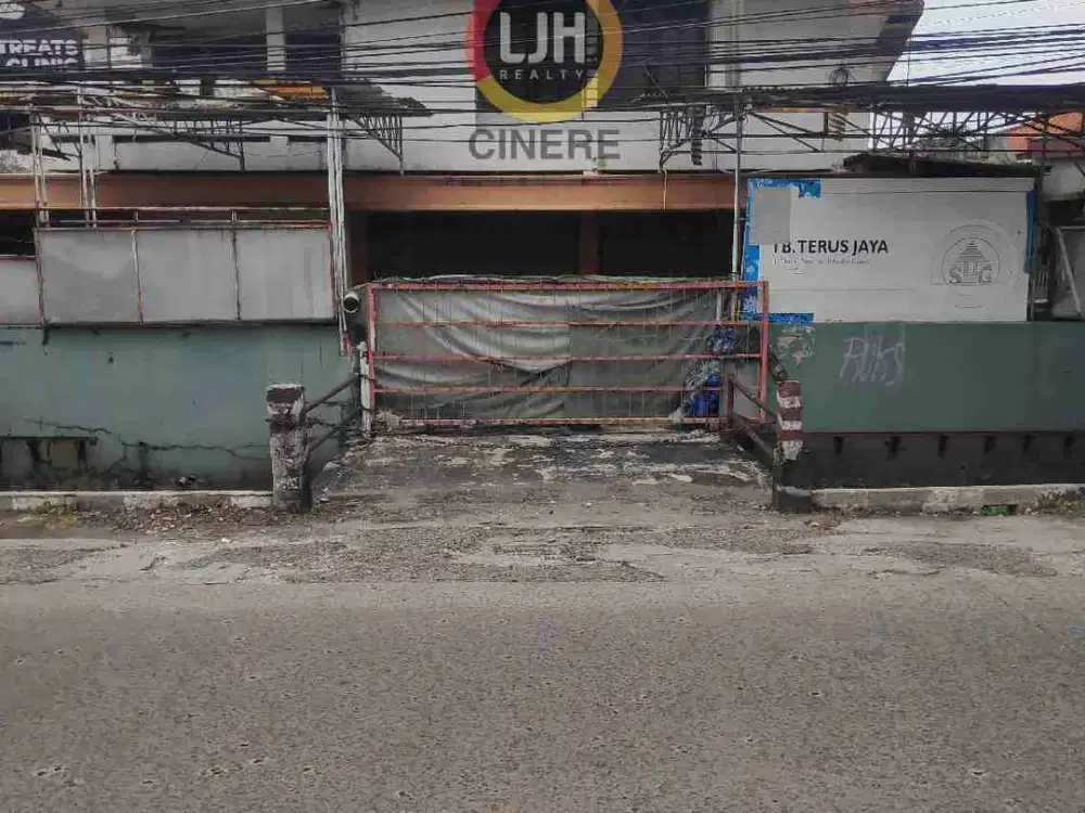 Dijual Tanah Plus Bangunan Strategis Pinggir Jalan Raya Cinere