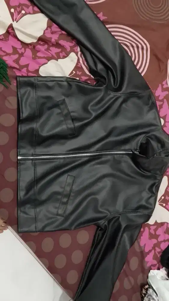 jaket kulit hitam bagus