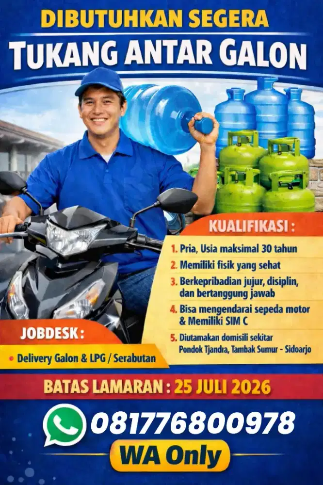 Delivery Galon dan Elpiji/Serabutan