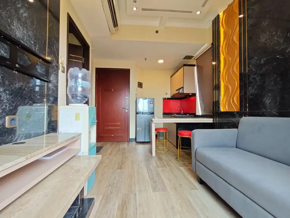 Luxury Minimalist Design 1BR Mediterania Marina Residence View Laut Dekat Ancol, Dufan, Sea World & Mangga Dua Square
