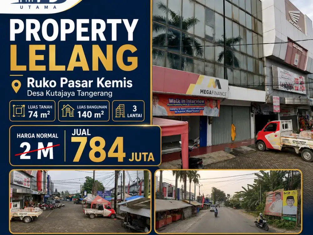 Dijual Cepat Ruko Lelang Harga Murah  Lokasi Strategis Pasar Kemis Tangerang