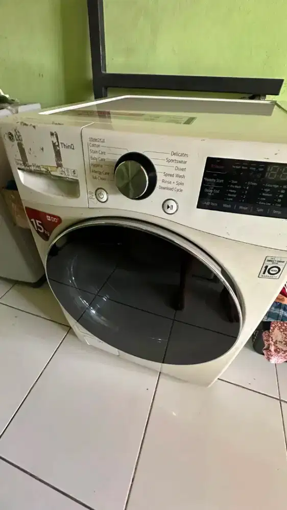 Mesin cuci front Loading LG 15 Kg masih nyala