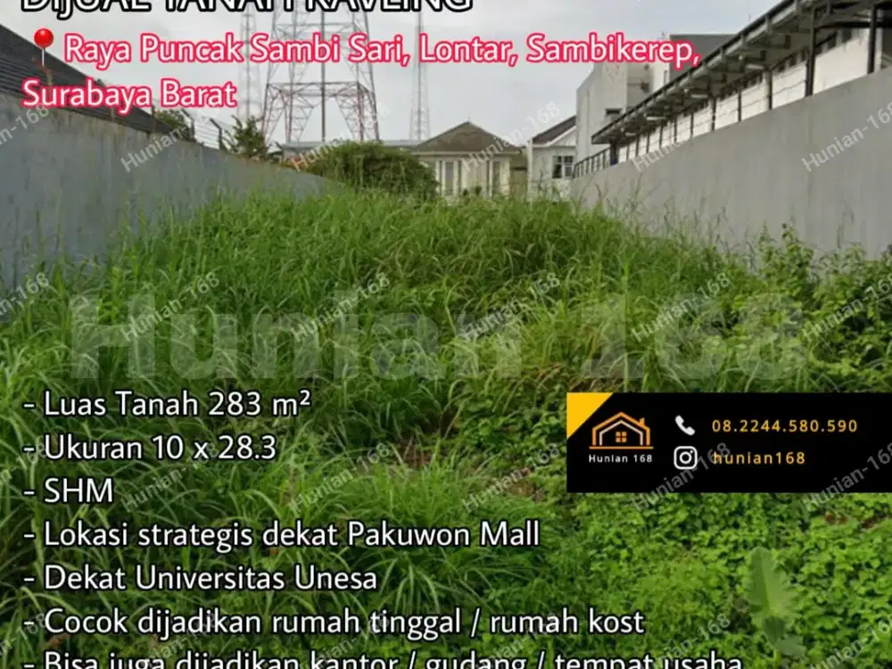Tanah Rumah Kavling Perumahan Raya Lontar Puncak Sambi sari sambikerep Surabaya Barat Villa Valencia Simpang Darmo Permai Bulu Jaya Dukuh Indah