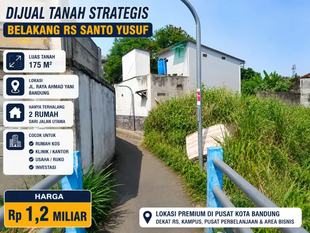 Tanah Strategis Belakang RS Santo Yusup Cikutra Bandung