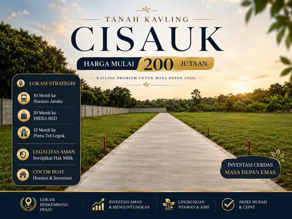 Tanah Kavling Strategis Dekat HIERA BSD, Hanya 200 Jt-an SHM