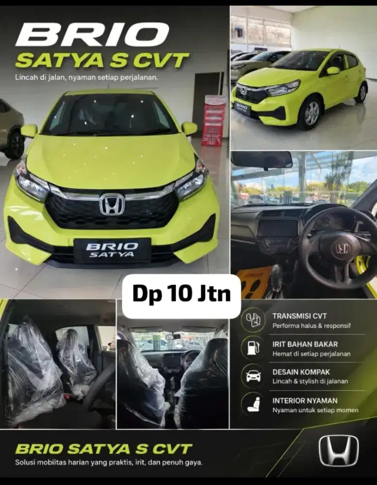 Ready Honda Brio Satya S CVT Dp 10 jt