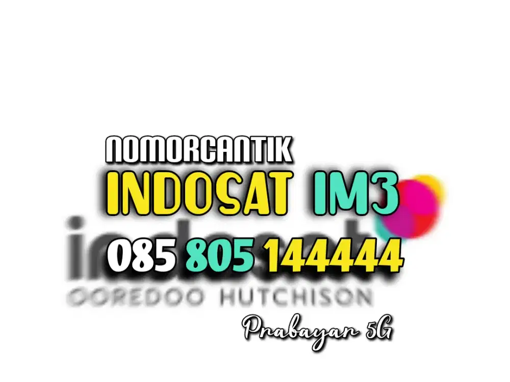 (bisa COD) Nomor CANTIK kartu INDOSAT IM3 PraBayar HOKI PANCA 44444