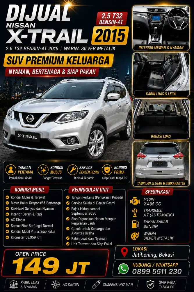 DIJUAL – NISSAN X-TRAIL 2.5 T32 Bensin-AT 2015