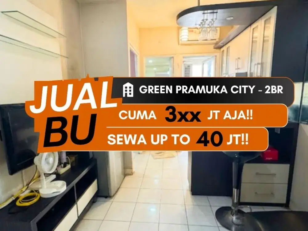 Jual BU Green Pramuka City 2BR Full Furnished 2 Menit Ke Halte Transjakarta