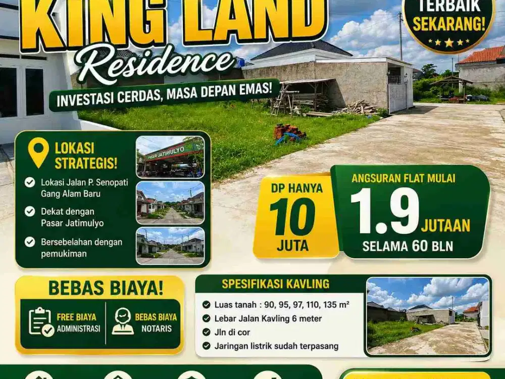 DI JUAL TANAH KAVLING DEKAT PASAR UNTUNG SUROPATI PERSEDIAN TERBATAS